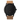 Reloj Valkur para hombres modelo Blatt cuero de acero negro con correa de cuero genuino
