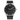 Reloj Valkur para hombre modelo Daven con caja plateada y correa cuero negro