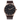 Reloj Valkur para hombre modelo Heima con correa de cuero genuino marron y caja de acero dorado y negro
