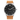 Reloj Valkur para hombe modelo Jorvik con correa de cuero genuino marron y caja de acero negro y plateado
