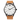 Reloj Valkur para hombre modelo Lamont con correa de cuero genuino marron y caja de acero blanco y negro

