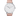 Reloj Valkur para mujeres modelo Helmi con correa de cuero genuino rosado y caja de acero plateado y blanco
